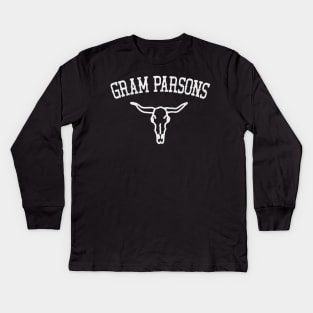 Gram Parsons // Retro Faded Style Design Kids Long Sleeve T-Shirt